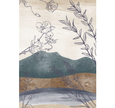 Flowers poster botanical silhouette print - TenStickers