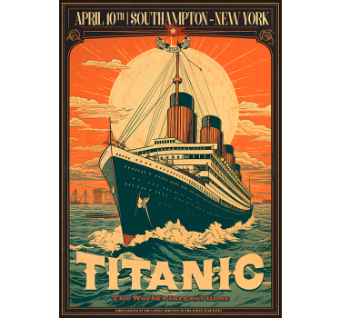 Titanic's maiden voyage vintage poster wall - TenStickers