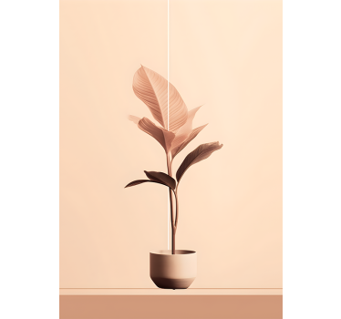 vertical plant in beige colors minimalist poster - TenStickers