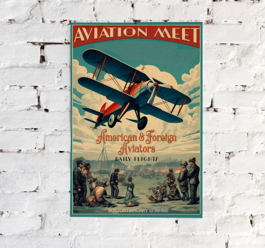 Aviation meet vintage poster for wall - TenStickers