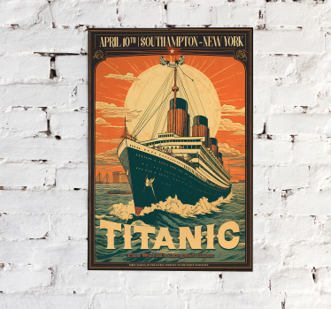 Titanic's maiden voyage vintage poster wall - TenStickers
