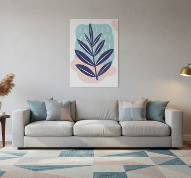 Flowers poster abstract leaf art print - TenStickers