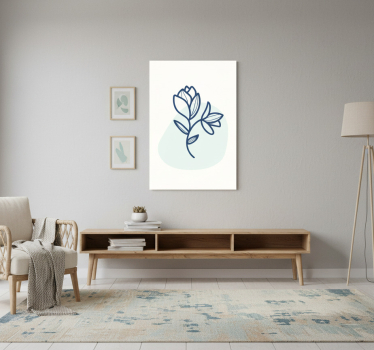 Flowers poster botanical outline art print - TenStickers