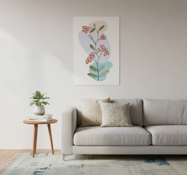 Flowers poster daisy and rose minimalist design - TenStickers