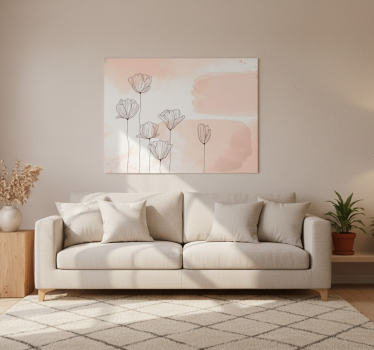 Flowers poster floral line art - TenStickers