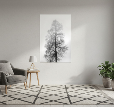 Flowers poster monochrome tree silhouette - TenStickers