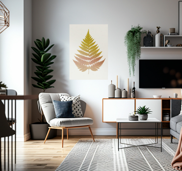 Golden ferns leaf plant poster - TenStickers