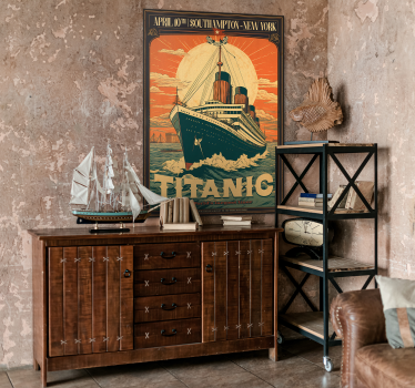 Titanic's maiden voyage vintage poster wall - TenStickers