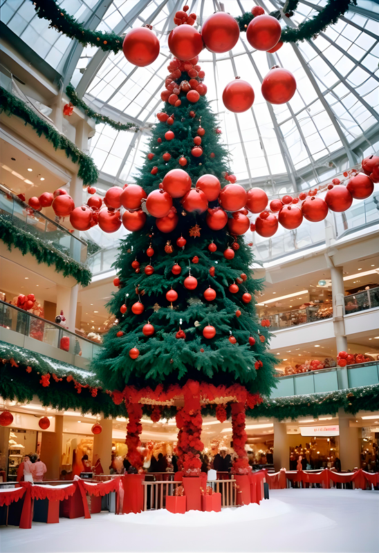Tree in the mall christmas poster - TenStickers