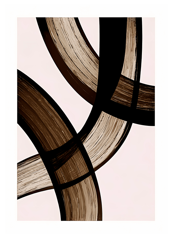 Black curves abstract poster - TenStickers