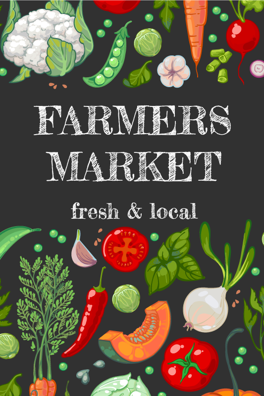 Kitchen poster farmers market art print - TenStickers