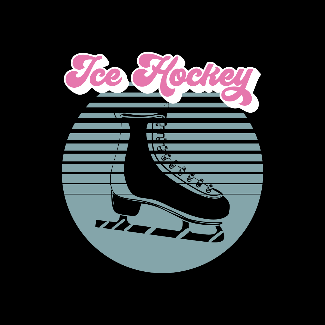 Poster for teenager ice hockey skates - TenStickers