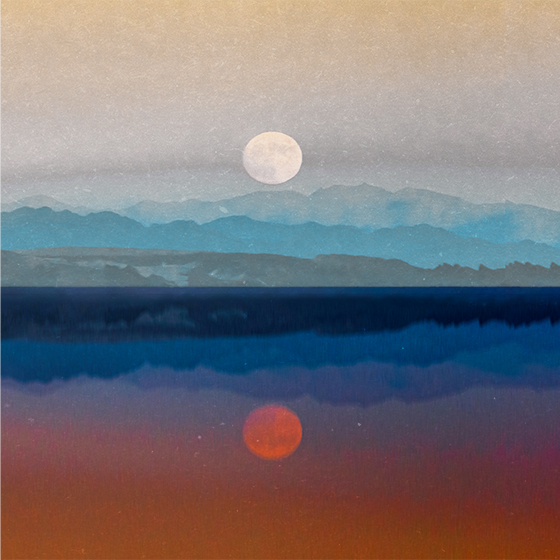 Living room poster beautiful moon design - TenStickers