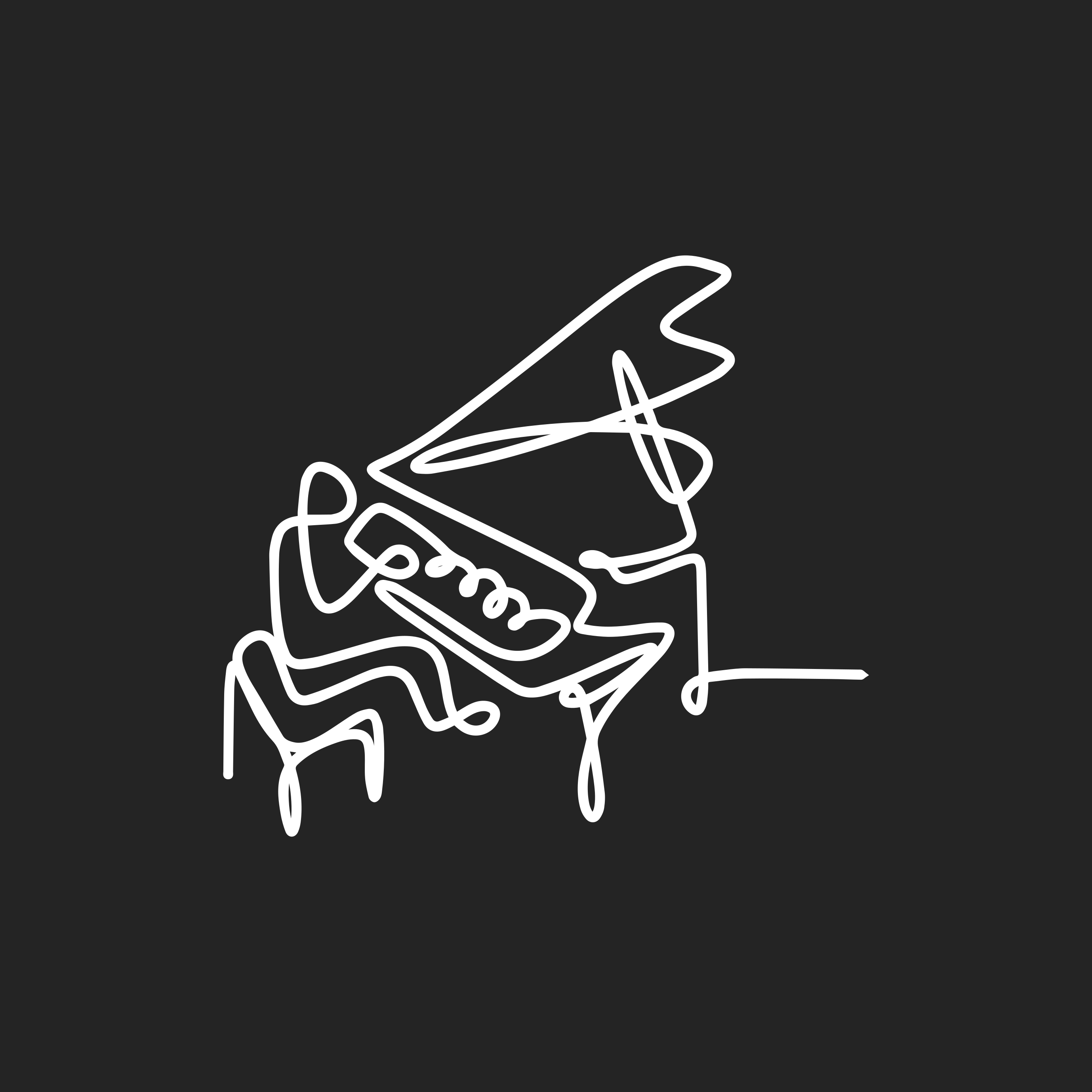 Living room poster cute pianist lineart design - TenStickers