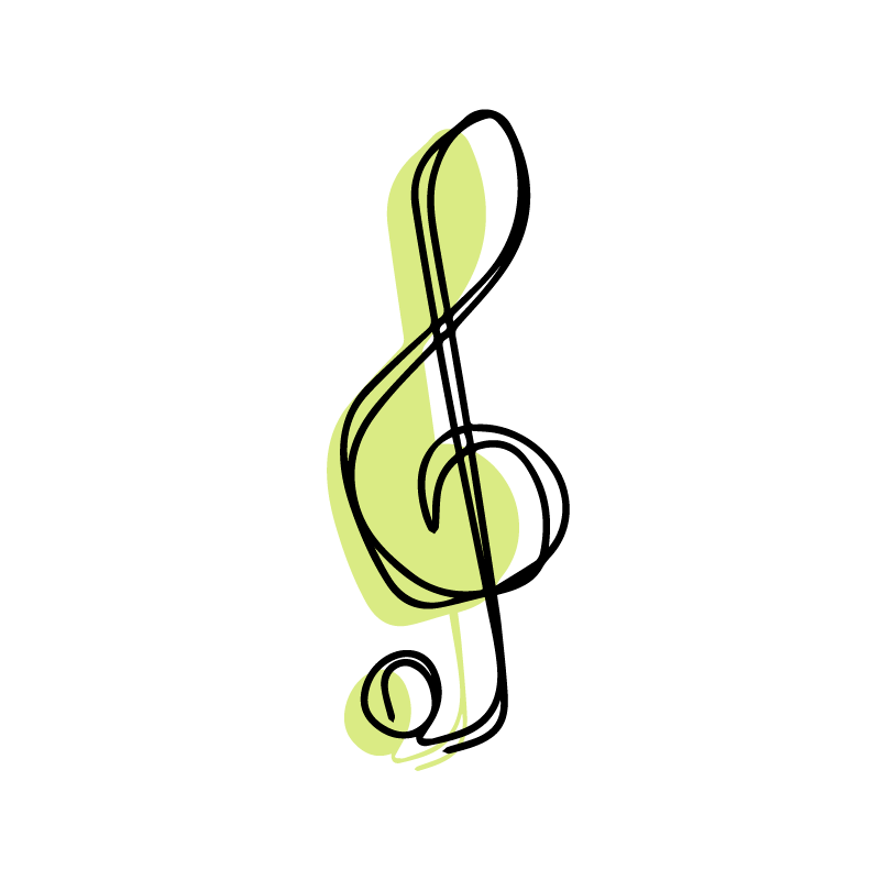 Living room poster minimalist music note cute design - TenStickers