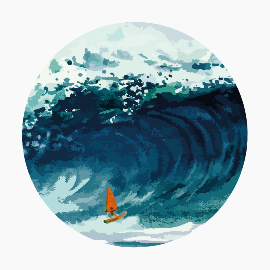 Living room poster of a windsurfer - TenStickers