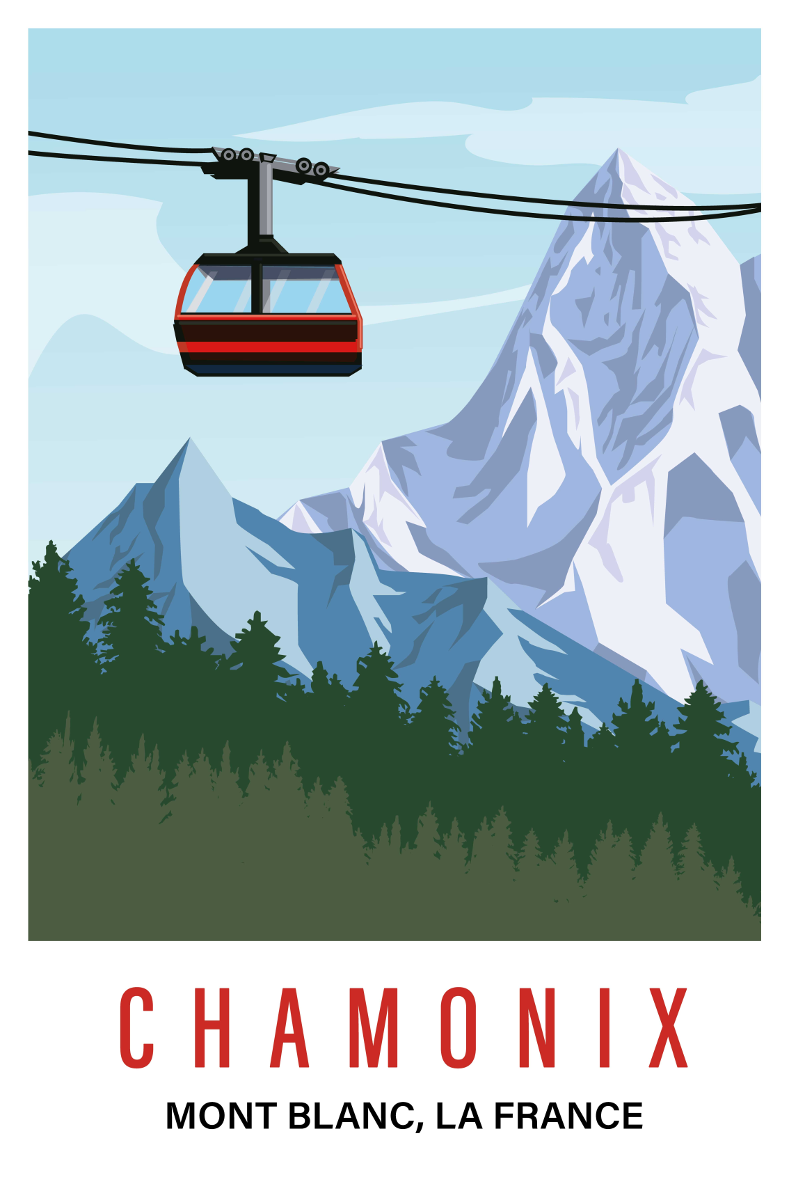 Living room poster chamonix mountain print - TenStickers