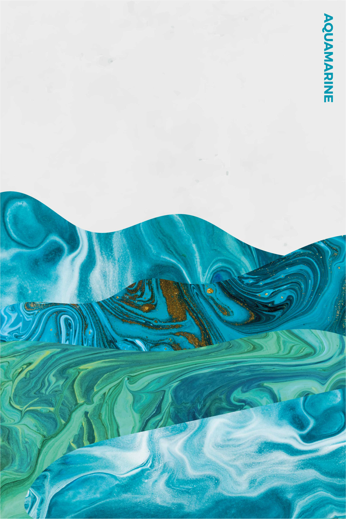 Living room poster aquamarine wave patterns - TenStickers