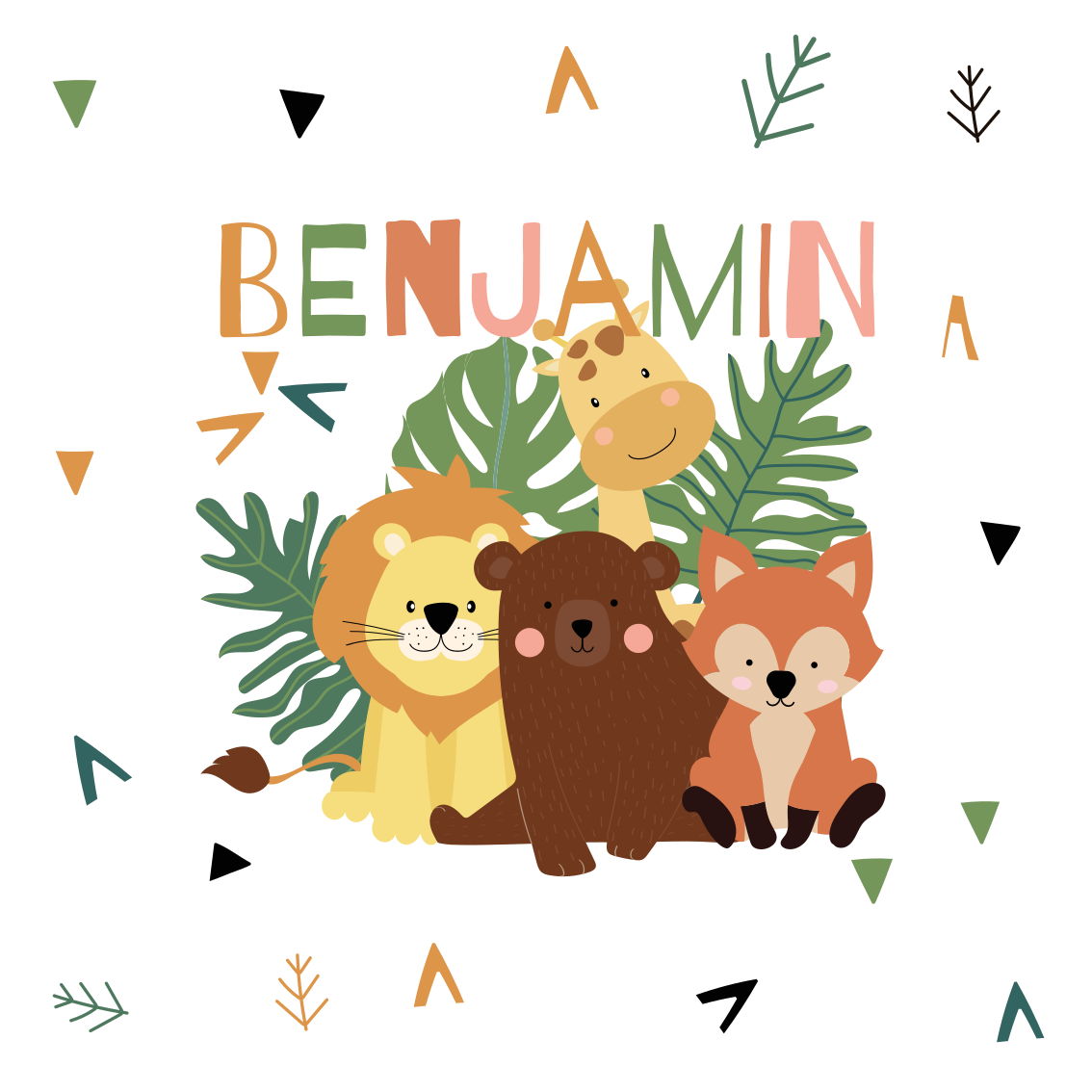Nursery poster featuring adorable forest animals - TenStickers