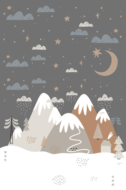 Nursery poster mountains - TenStickers