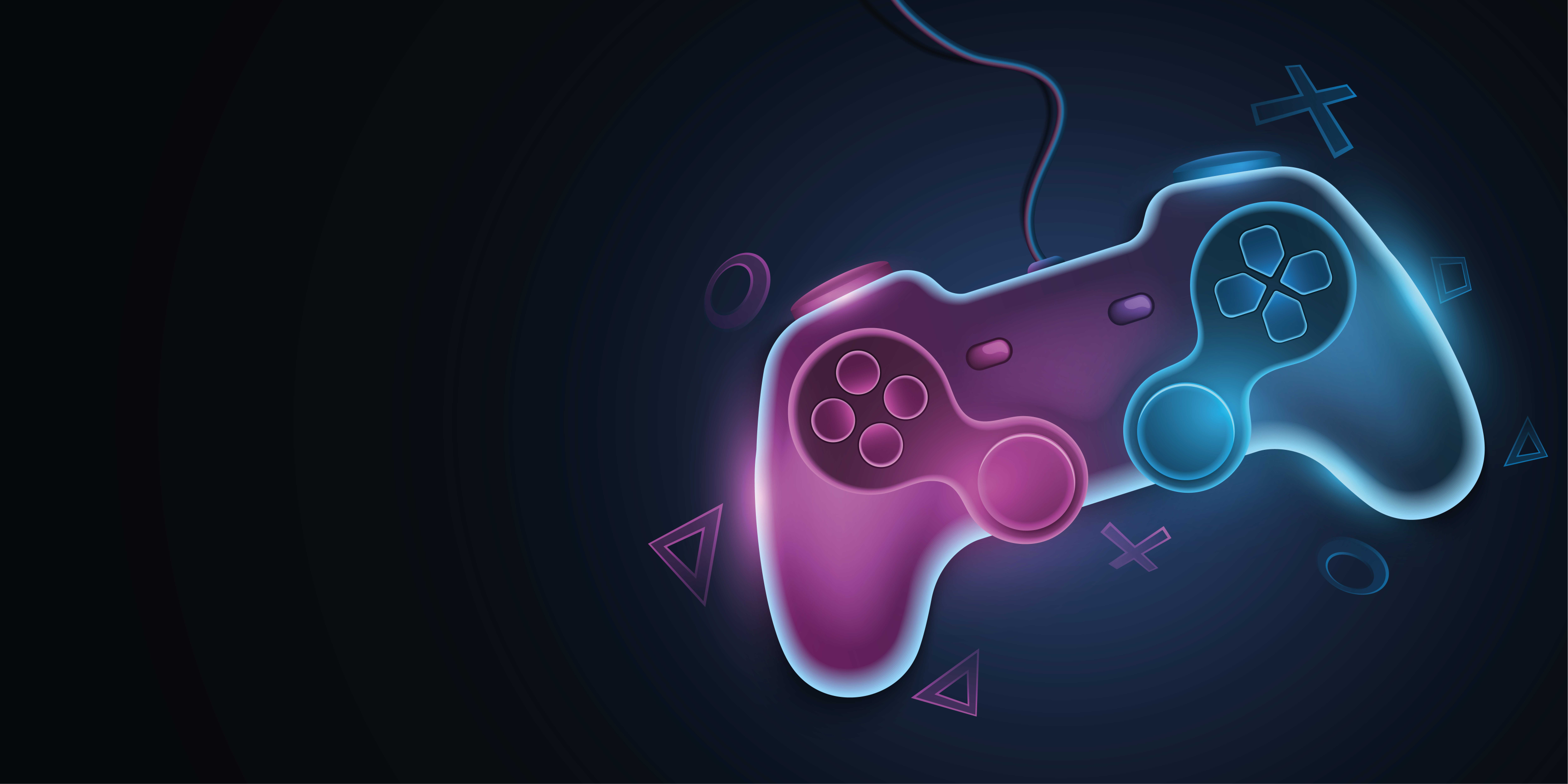 Video game poster with colorful neon pads design - TenStickers