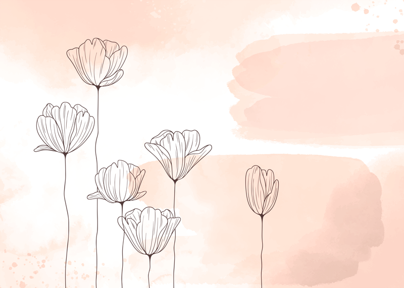 Flowers poster floral line art - TenStickers