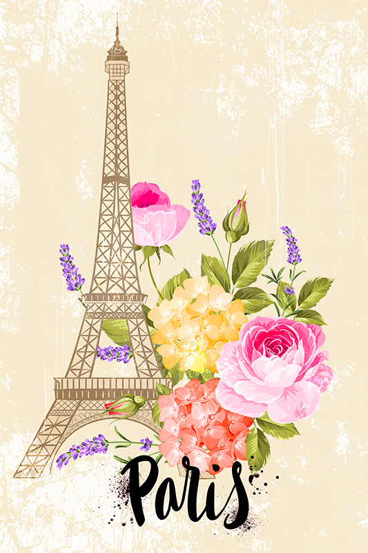 City poster eiffel tower cities in spring - TenStickers