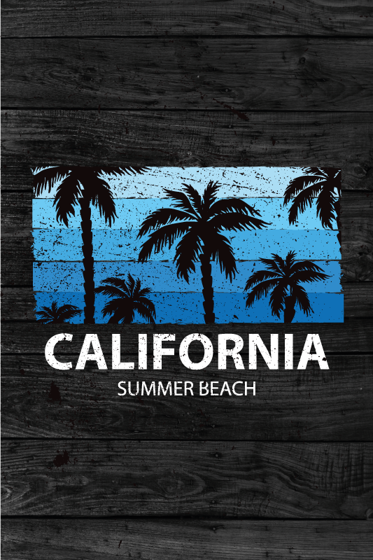 City poster california summer beach print - TenStickers