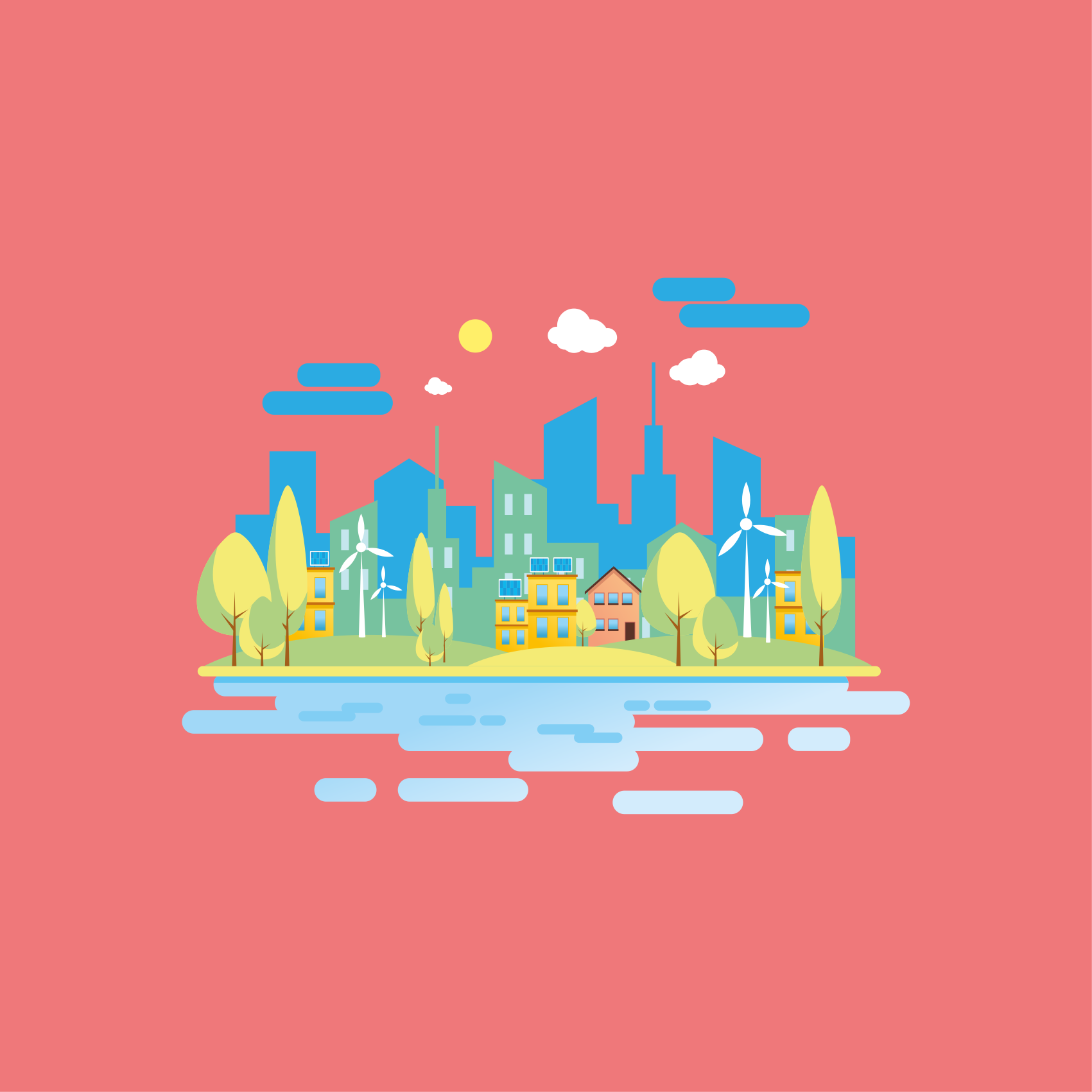 City poster modern urban landscape print - TenStickers