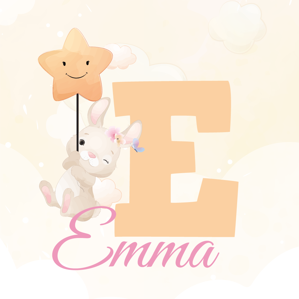 Customisable poster happy bunny with star - TenStickers