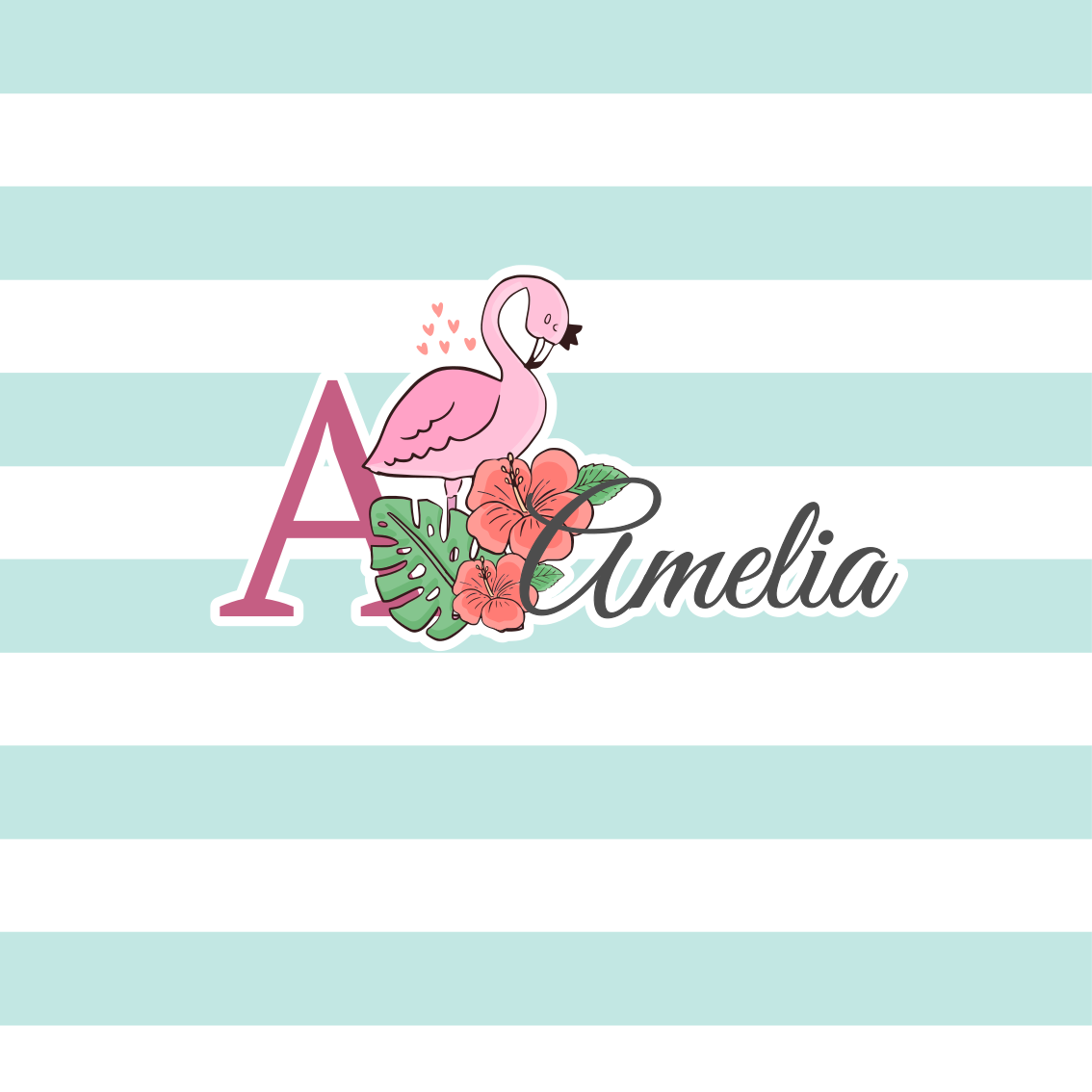 Customisable poster personalized flamingo detail - TenStickers