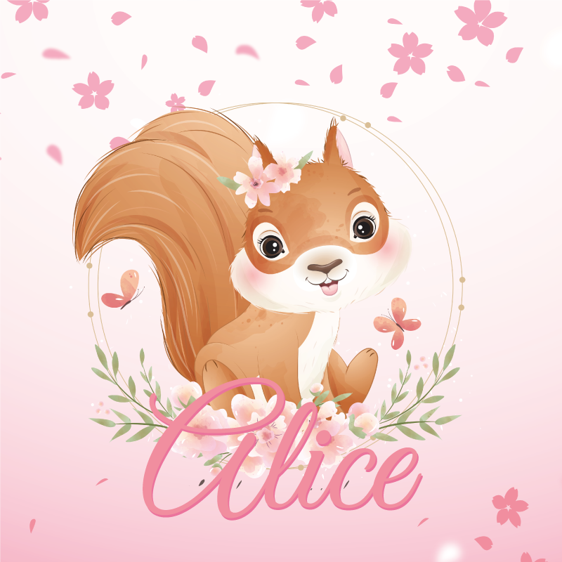 Customisable poster cheerful squirrel design - TenStickers