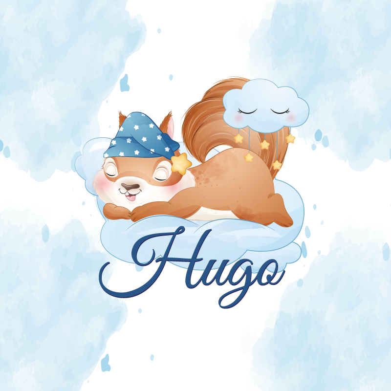 Customisable poster squirrel dreaming sweetly - TenStickers