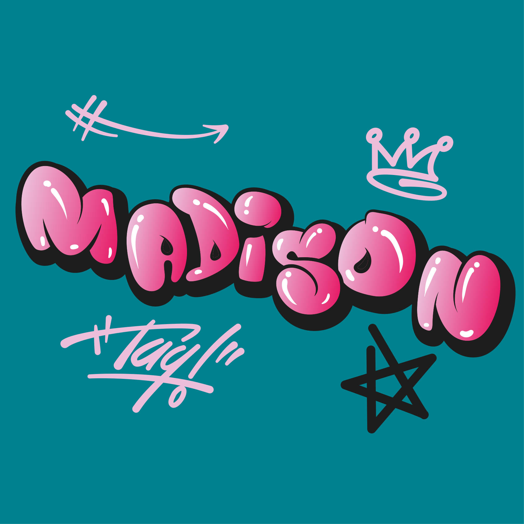 Customisable poster with unique name design - TenStickers