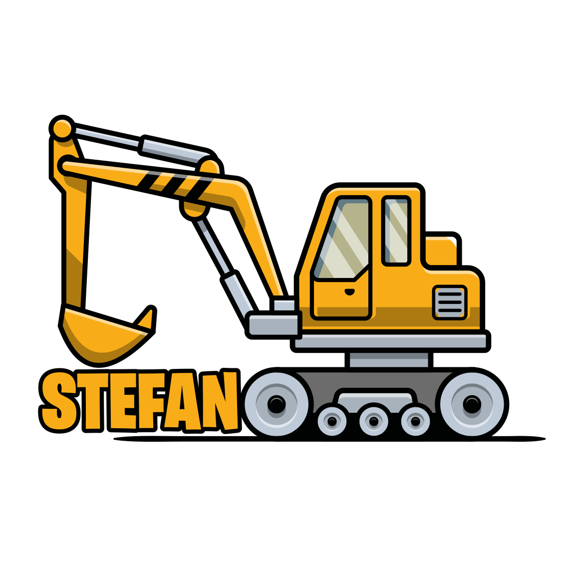 Customisable poster excavator machine artwork - TenStickers