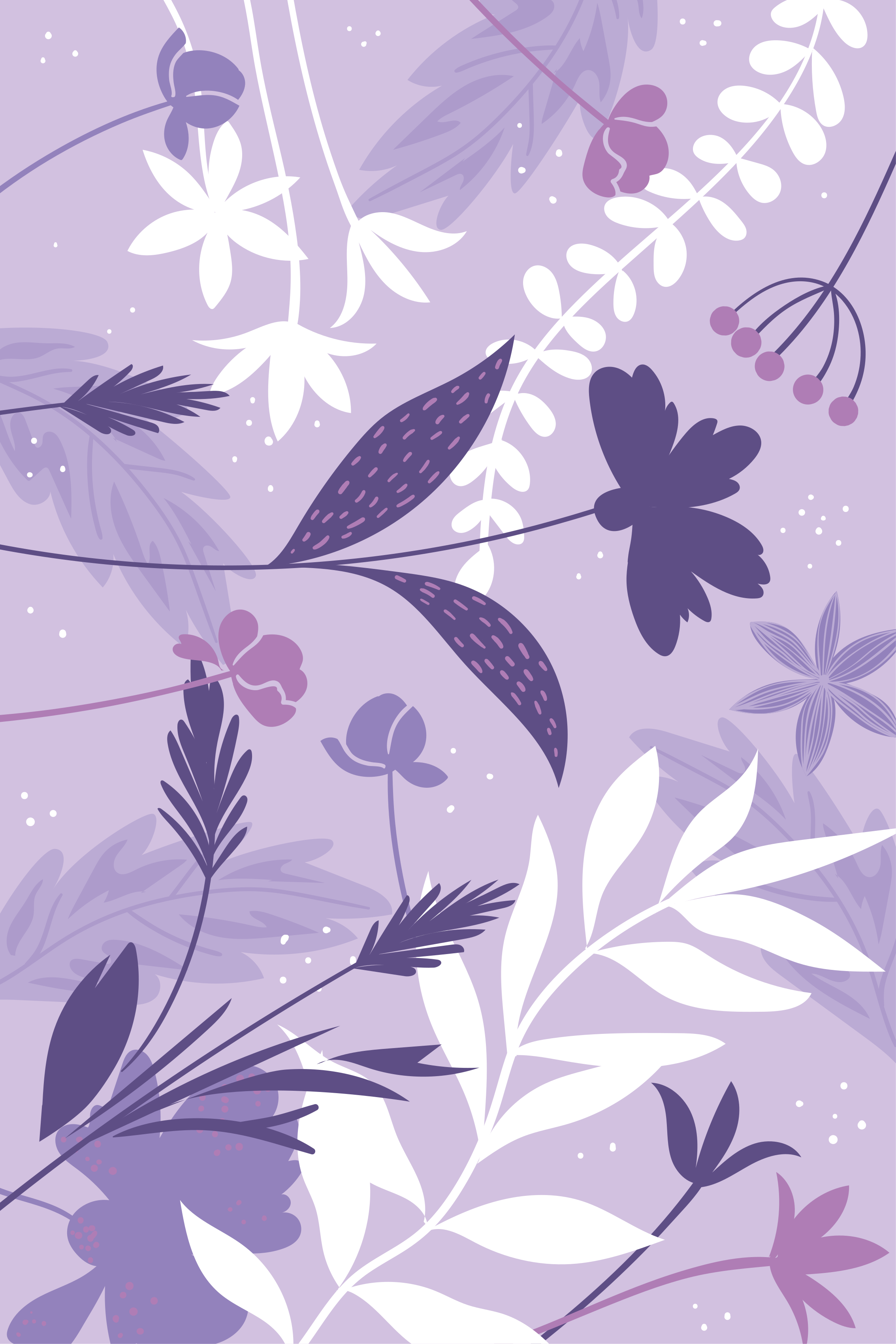 Plant poster of purple flowers - TenStickers