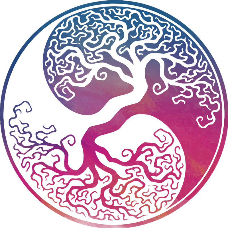 Tree poster yin yang tree of life wall sticker - TenStickers
