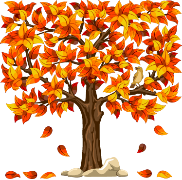 Tree poster autumn foliage wall decal - TenStickers