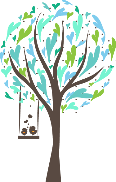 Tree poster swing birds vinyl for kids - TenStickers