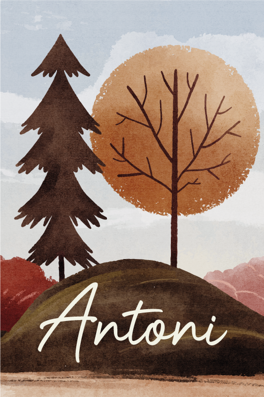 Tree poster featuring scandinavian birch trees - TenStickers
