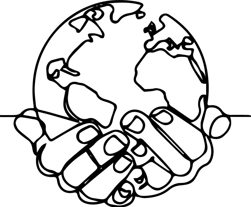 Minimalist earth map poster - TenStickers
