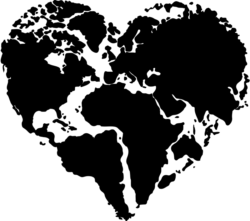Map poster in heart shape world design - TenStickers