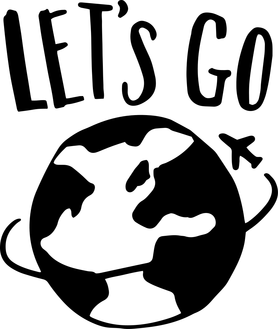 Map poster world let's go - TenStickers