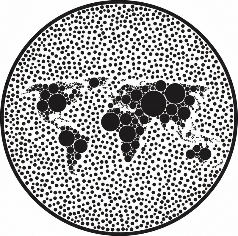 Map poster with circular global design - TenStickers