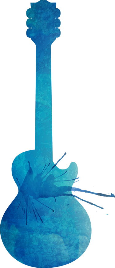 Music poster decorative splatter guitar vinyl - TenStickers