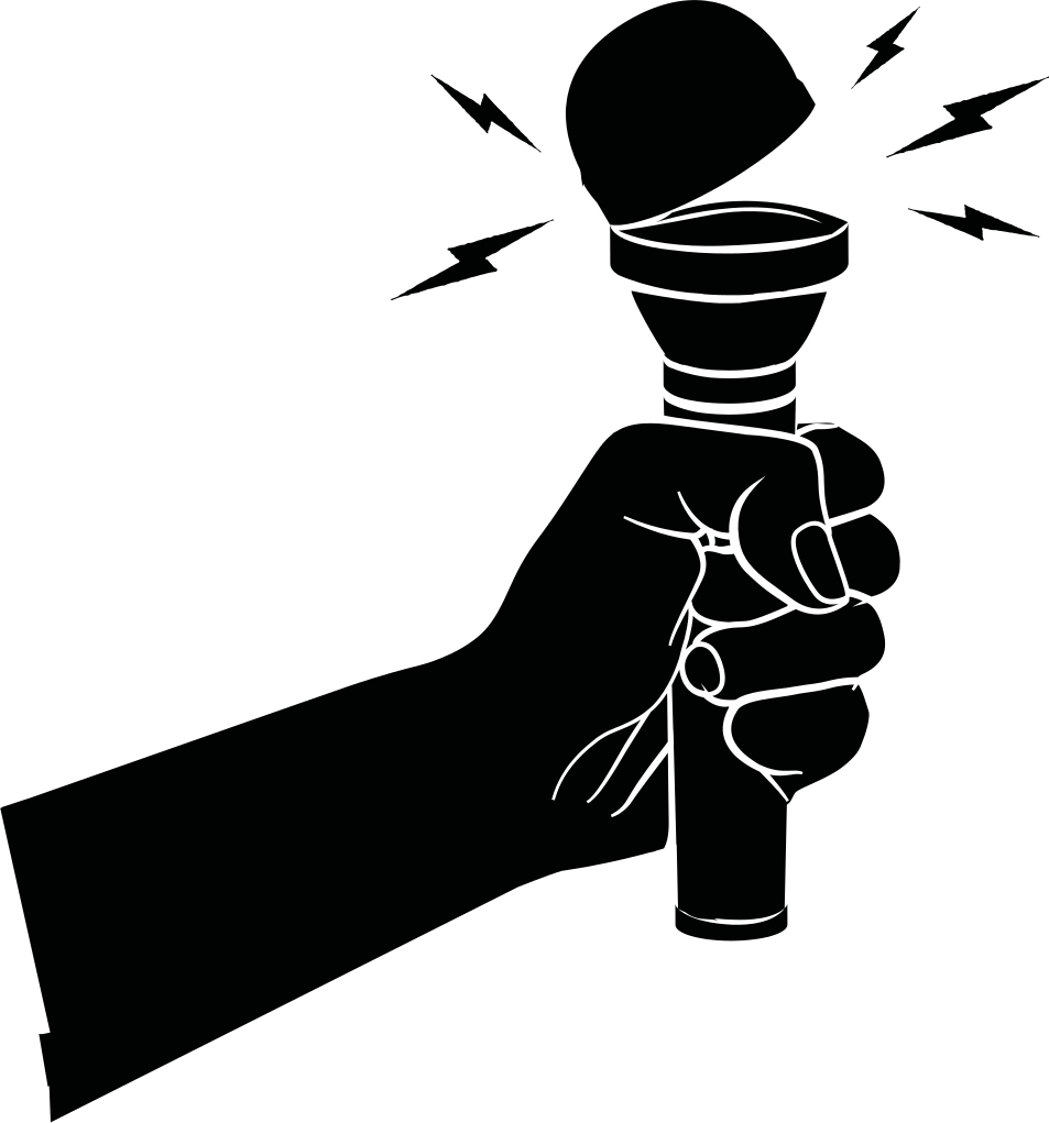 Music poster with arm holding microphone - TenStickers