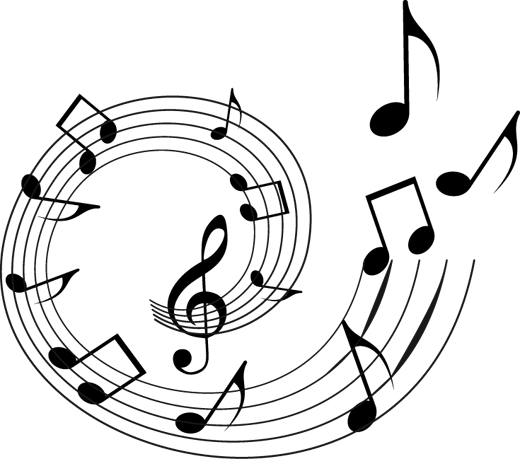 Music poster spiral staff vinyl decor - TenStickers