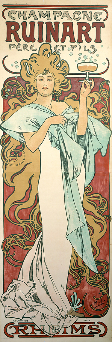 Vintage poster champagne ruinart adhesive poster - TenStickers