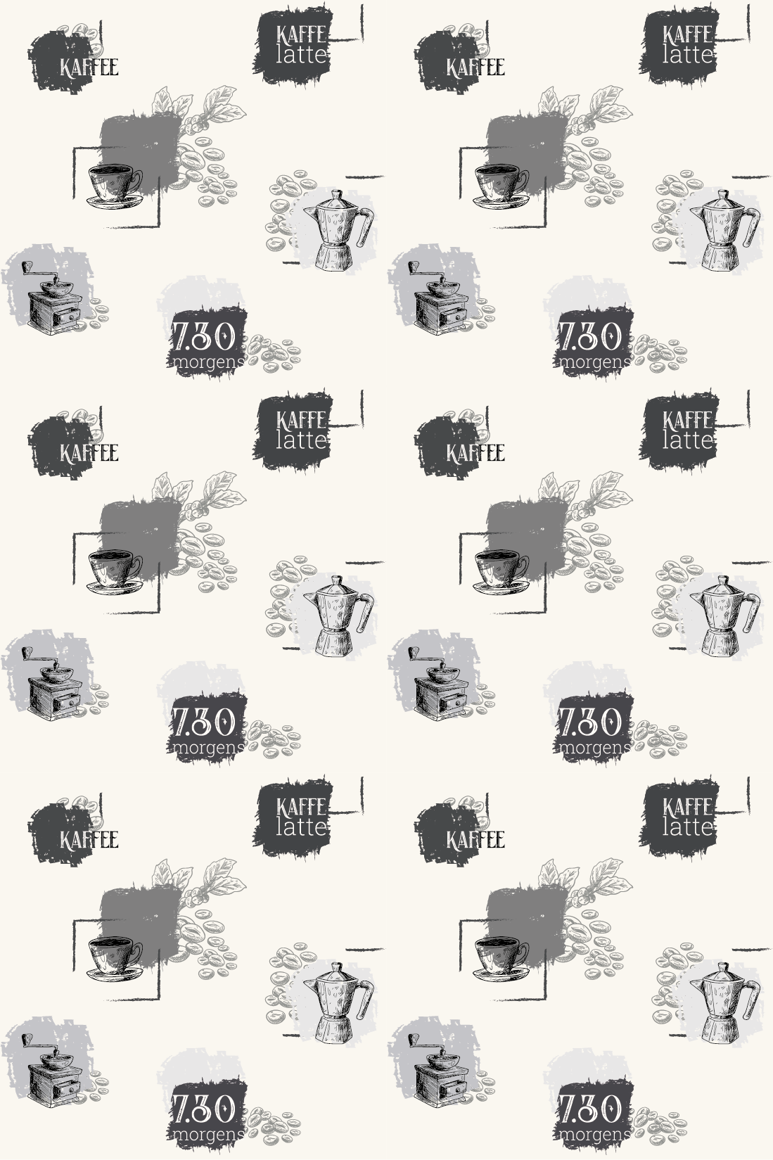Vintage poster coffee pattern - TenStickers