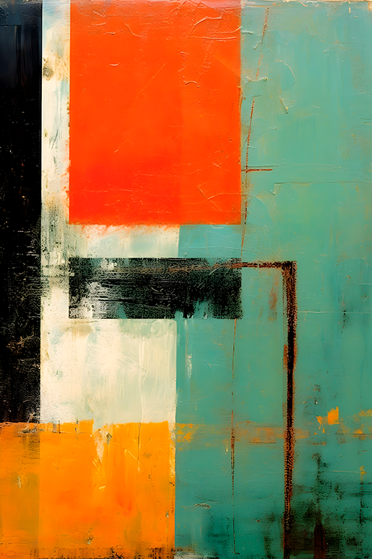 Abstract poster with expressionist rectangles - TenStickers